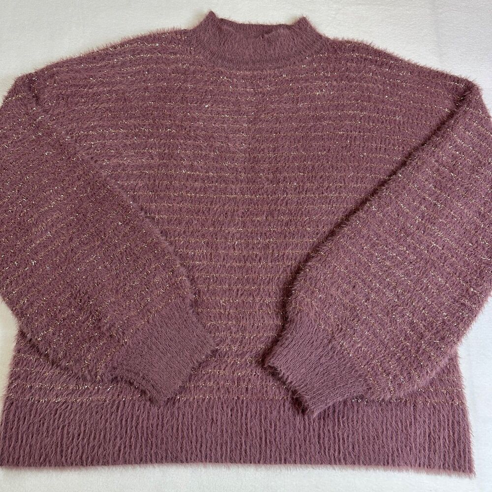 Liz Claiborne Shinny Light Purple Pullover Sweater Womens Size XXL
